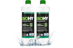 BiOHY Limpiador de joyas (2 botellas de 1 litro) | Fórmula de brillo activo |Limpieza sostenible y suave para relojes, gafas, joyas y metales preciosos (Schmuckreiniger)