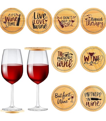 Set di sottobicchieri in feltro per vino con frasi