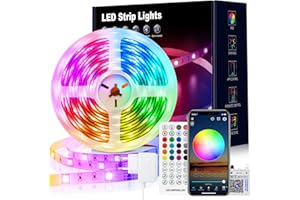 VKH LED Strip 10m, LED Streifen Bluetooth RGB LED Band 10m Selbstklebend mit Fernbedienung und APP, LED Lichterkette LED Beleuchtung für Zimmer Party