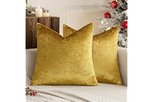 MIULEE Juego de 2 Oro de Lujo Terciopelo Suave Funda de Cojín Decorativo Cuadrado Manta Funda de Almohada para Sofá Dormitoriocon Cremallera Invisible 40x40 cm