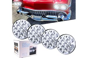 Ourbest 5.75" Crystal Round LED Lights,4Pcs High/Low Beam Waterproof IP68 4000 4040 5506 H5006 H651 / H466 Replacement Spotlights