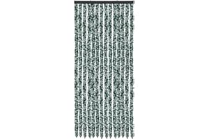 Arsvita Flauschvorhang Türvorhang (56x185 cm) in Meliert Dunkelgrün-Weiß als Insektenschutz für Balkon, Terrasse oder Wohnmobil, Wohnwagen, Pavillon