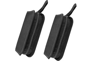 Umaki 2pack Small Tool Pouch, Canvas Zipper Pouch With 13 Adjustable Loops, Tool Organizer Storage Bag, Utility Tool Bag For Craft Making, Maintenance, Electrician and Carpenters, 10 * 20.5cm, Black