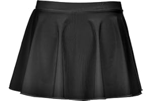 Hi-Co Girls Kids Circular Dance Skirt Ballet Skating Tap Jazz Gymnastics Black 7-8 Years