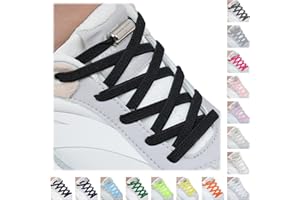 Handshop 2 Paires Lacets Sans Laçage, Lacets Élastiques Plats avec Verrou pour Enfants et Adultes, Lacets Chaussures de Sport de pour Toutes Les Chaussures