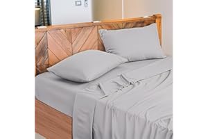 NARCISO - Lenzuola Matrimoniali 100% Cotone Made in Italy, Completo Letto Matrimoniale Composto da 1 Lenzuolo Sotto con Angoli 180x200, 1 Lenzuolo Sopra 240x290, 2 Federe Cuscini 50x80cm (GrigioCh)