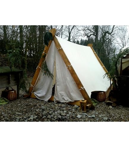 air zelte wohnwagen Zelte-Max Medieval Saxon Tent Double Bell Tent - 100% Cotton, Natural - Reenactment Look - 2 People Material:Regulär Dünn Unterkünfte Coco Sweet mit age_group:adult