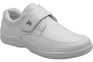 Henselite Mens One Strap Wide Fitting Lawn Bowls Shoes White