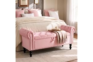 Clevich 133cm Velvet Storage Ottoman Bench, 168KG Load Capacity