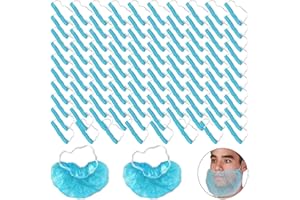 FUOXUL 100PCS Beard Net Disposable hair nets for catering Non Woven Material for superior fit adult beard Food Production Catering Beauty