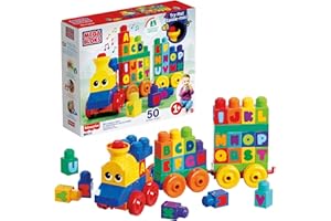 MEGA BRANDS Mega Bloks Tren Musical ABC, Juguete de construcción para bebé +1 año (Mattel FWK22)