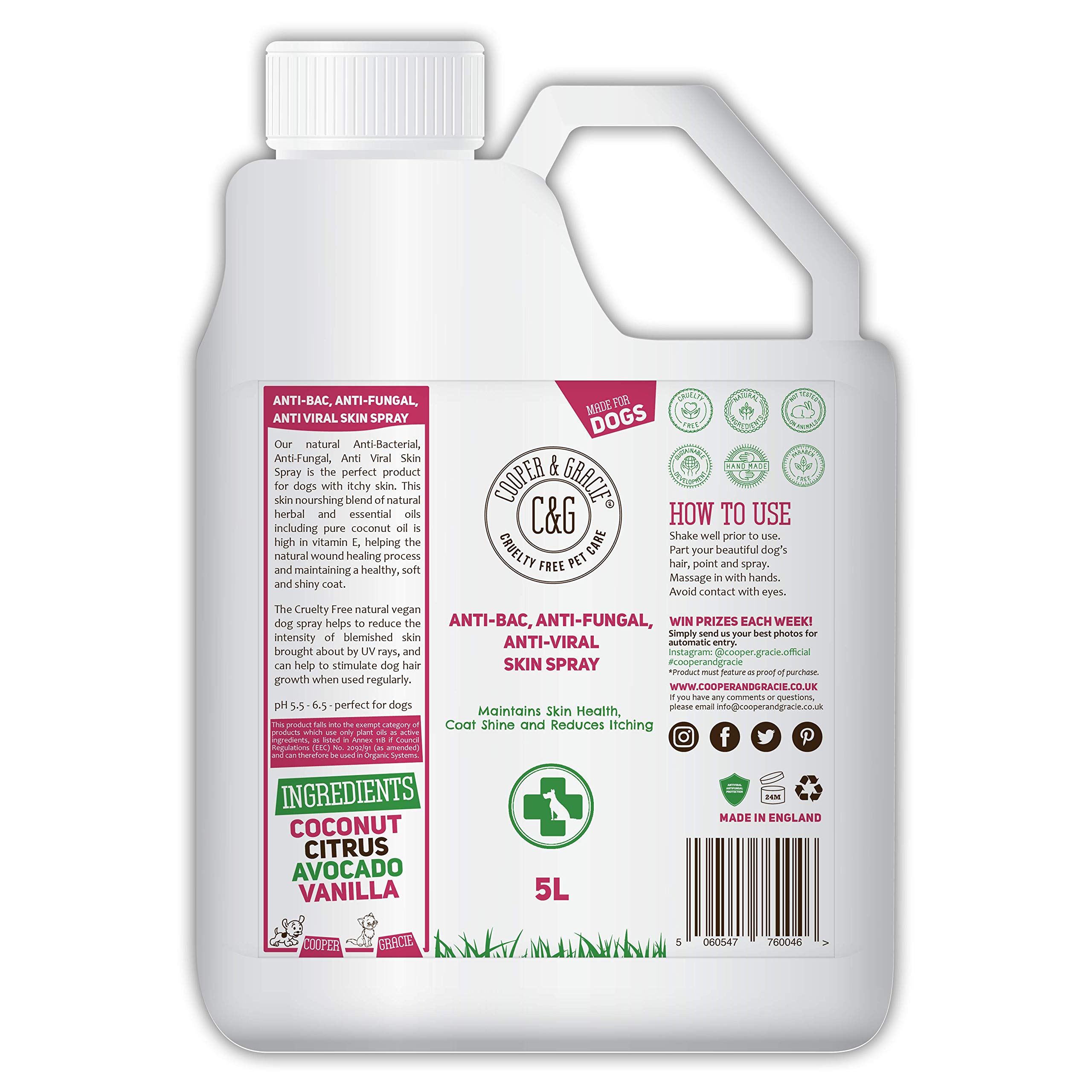 Cooper And Gracie C&G Cruelty free Pet Care Antibacterial Anti Fungal