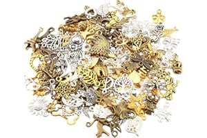 HERZWILD breloques Pour bijoux artisanaux, bracelets, colliers, boucles d'oreilles - Mélange de breloques antiques argentées