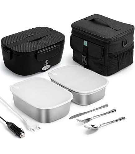 Scaldavivande Portatile 80W 1.8L - Per Auto, Ufficio E Camion, Con Forchetta E Borsa, Blu Zaffiro - Foto 8