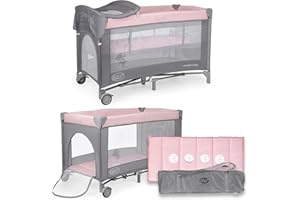 ms BabyWorld – COMPLET – Cuna de Viaje 2 Alturas | hasta 15 kg | Altura Recién Nacido | Apertura Lateral | Ruedas | Colchón y Cambiador Incluidos | Bolsa Transporte | Plegable y Regulable