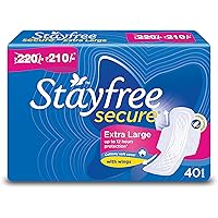 Stayfree Secure XL Cottony Sanitary napkins with Wings (40 Count)