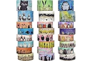 BUTITTCRAFT Cute Washi Tape Set.24 Rolls Kawaii Tiere Dekoratives Washi Tape für Scrapbooking Supplies, Bullet Journal Supplies, Junk Journal, Kids Art Craft Tape