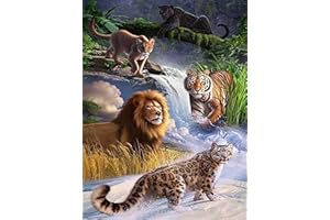VAIIEYO 5D Diamond Painting Kits for Adults Tiger,Diamonds Art Kits Adults Animal, Paint by Numbers Oil Painting Full Drill Round Rhinestone Craft Canvas for Home Wall Decor 30x40 cm