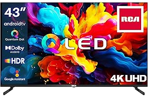 RCA 43 Zoll QLED Fernseher 4K UHD Smart TV HDR HLG Android TV Triple Tuner WiFi Bluetooth HDMI USB (2023)