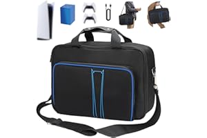 HUIJUTCHEN Estuche de Transporte con PS5, Bolsa de Viaje Compatible con PS5 Funda de Almacenamiento con Correa de Hombro Ajustable para PS5 Disk/Digital Edition para Consolas y Accesorios PS5
