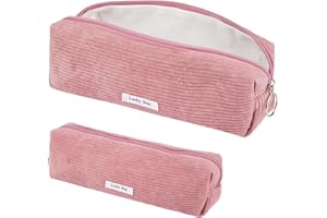 Deepton Pencil Case, Pencilcase, Corduroy Cute Pencil Pouch, Portable Stationery Pencil Bag, Makeup Bag, Simple Stationery Pouch, Exam Pencil Cases for Girls Boys Teenagers Kids School Stationery