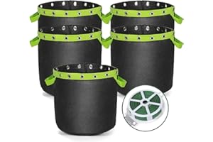 Growerz® 20 Liter Stressarmes Training Pflanzsäcke (5PCS) inklusive 30 Meter Gartendraht, 20 Liter Stofftöpfe