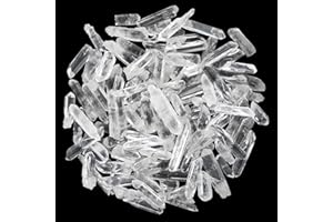 ORIENTREA Baguettes en Cristal de Roche Pierre Naturelle-200g Baguettes en Quartz Cristal, Tour de Cristal de Roche, Cristal de Roche Pierre de guérison en Cristal de Roche Emballage de boîte-Cadeau