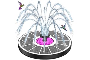 Fuente Solar para Estanque, SZMP 2025 Nuevo, 3.5W Bomba de Agua Solar con 7 Boquillas & 4 Fijadores Fuente para Estanque para Jardín, Exterior, Baño de Pájaros, Recipiente para Peces (Blanco)