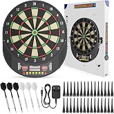 Professional Electronic Dartboard with Digital LCD Screen and Soft Tip Darts Dartboard with 27 Games, 243 Modes, Ideal for Fr