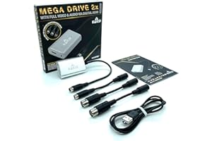 Kaico Megadrive Adapter HDMI 2x Line Doubler do użytku z Sega Saturn, Megadrive/Genesis i SNK Neo Geo, konwerter HDMI obsługujący wyjście RGB i kompozytowe - wszystko w jednym x2 Line Doubler