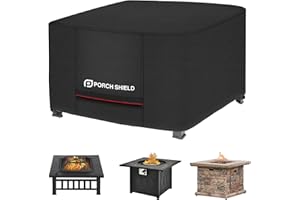 Porch Shield Housse de brasero de terrasse résistante aux UV – Housse de table carrée imperméable pour brasero d'extérieur, 91,4 x 91,4 cm, noir