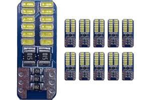 ASTUR GROUP Bombillas LED W5W T10 Canbus No Error Blanco 26 LED 4014 SMD 6000K Super Brillante Matrícula Posición Interior Luz Lectura Luz Coche Pack 10 Unidades (10 Unidades)
