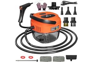 ERFEI Handheld Steam Cleaner, 2500W High Temperature Pressurized Machine, 1.7L Water Tank, Handle-Controlled Steam Output, Portable Cleaning Steamer for Home, Car, Bed Bugs, Furniture, Grout (Red)