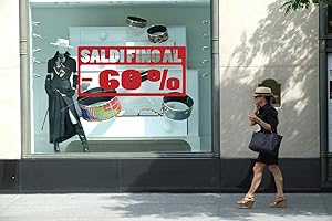 Adesivo4You Vetrofania Adesiva Saldi - 20% -30% -40% -50% -60% per Negozi Sconto Saldi Scritta per Decorare la vetrina Adesiva Dimensione 100x50 cm (60% Rosso)