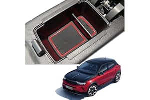 MEDZUK Reposabrazos de 4 colores compatibles con Opel Mokka B 2020-2024 2025 consola central, caja de almacenamiento, guantera organizadora, accesorios con alfombrilla antideslizante (rojo)