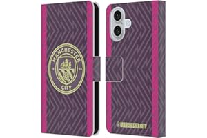 Head Case Designs Officially Licensed Manchester City Man City FC Home Goalkeeper 2023/24 Badge Kit Leather Wallet Case Compatible With Apple iPhone 16