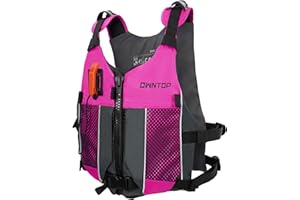 Owntop Aides à la Flottabilité pour Adultes et Adolescents avec Pack Hydratation, Sifflet et Poches Double Filet, Ajustable Gilet de Natation pour Le Paddle, Kayak, Pêche