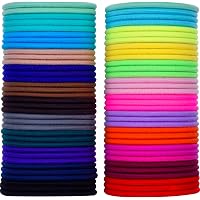 50 Bunte Haargummis Ohne Metall - Elastische Haarbänder Für Damen & Mädchen