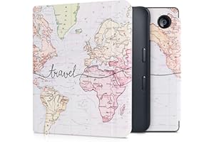 kwmobile Étui Compatible avec Kobo Libra 2 Coque - Étui à Rabat magnétique Tablette eReader Similicuir - Noir-Multicolore