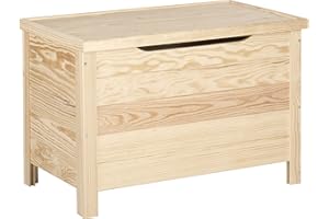 ASTIGARRAGA Baúl de almacenaje de madera maciza de pino con patas cuadradas 48x70x40cm