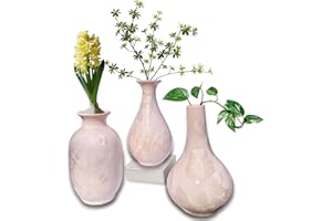 Artisoul® Jarron Decorativos, Juego de 3 Jarron Ceramica pequeños, diseño estético jarrón para cocinas de Flores, dormitorios oficinas Salas de Estar baños y centros de mesas Decoracion hogar, Rosa