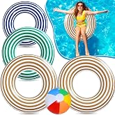 Lubibi 4 Pcs Anillo de nataci&oacute;n Inflable, Vintage a Rayas Flotador Inflable | Flotador de Piscina para ni&ntilde;os y Adulto, Juguet