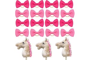 RAMTRIO Hobby Horse 16 Stück Schleifen mit Gummibändern, Haustiere Bögen Zubehör für Steckenpferd Lange Haare Haustier Hunde Katze Welpen