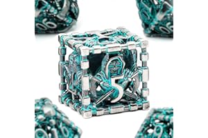 Set de Dés DND Jeu de Rôle, Dés de Jeux Métal ZHOORQI 7 pièces La Faucheuse de Dés de Jeu D&D pour Donjons et Dragons Dés jdr Polyédrique Dés Jeu de Role for MTG Pathfinder D&D（S-Altblau）