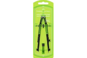 Faber-Castell Factory Neon quick-set compass-Quick-set compass with a 3D design-Made in Germany Assorted Colours-(Turquise-Pink-Green)