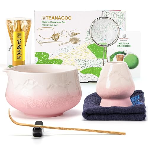 TEANAGOO Matcha-Set, 7-teilig, Rosa