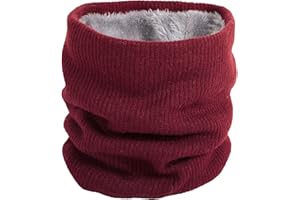 HEEKPEK Cache-Cou Tricoté Hiver Pour Hommes Et Femmes Tour de Cou Écharpe Hiver Écharpe De Cercle Doublée En Polaire Neck Warmer pour Ski Moto