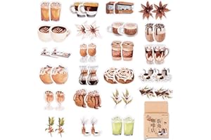 SHANFAA 46pcs Aufkleber für Scrapbooking Kleine Scrapbook Aufkleber Set, Journaling Bullet Junk Journal Supplies, Planer, Kid DIY Art Crafts, Laptop, Koffer (Kaffee)