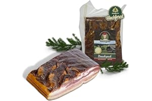 ‎SCHWARZWALD METZGEREI SCHAUFLER Schwarzwald Metzgerei – Schwarzwälder Bauchspeck am Stück mit herzhaft rauchigem Aroma – 2 x 500g Speck vom Bauch für Salate, Rührei, grüne Bohnen, Carbonara u.v.m.