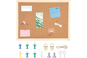 Birshe Bacheca Lavagna In Sughero Bacheche Sughero Bacheca da Parete Pannello In Sughero con Puntine da Disegno e Anelli per Appendere per Casa,Ufficio e Scuola Per Appendere Foto, Decorazioni Murali